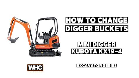 how to change the bucket on a kubota mini digger|whc mini digger bucket.